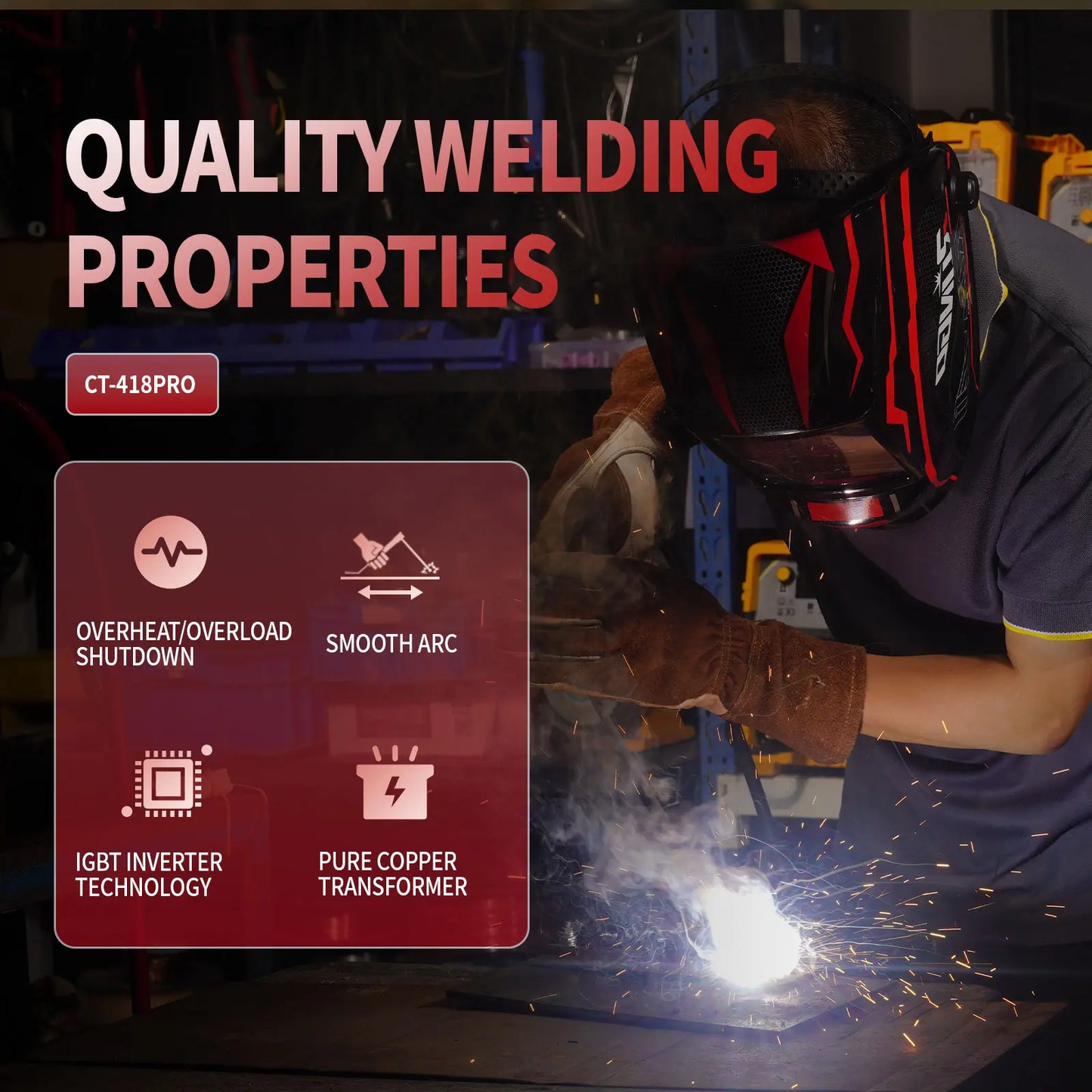 PUWU CT-418PRO 5-in-1 Plasma Cutter & Welder - Versatile Aluminum Welding Machine with Dual Voltage, LED Display, and Complete Accessories