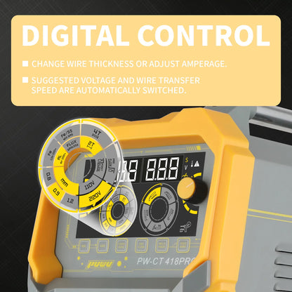PUWU CT-418PRO 5-in-1 Plasma Cutter & Welder - Versatile Aluminum Welding Machine with Dual Voltage, LED Display, and Complete Accessories