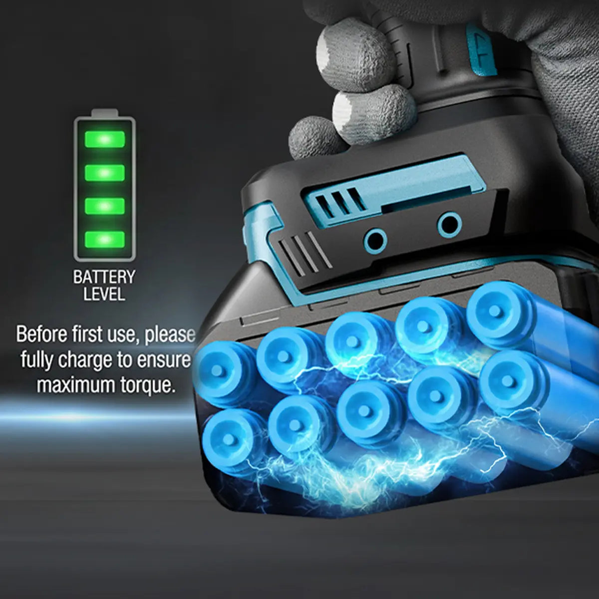 GEVEELIFE 750Nm 3 in 1 Brushless Impact Wrench 1/2" Cordless 3300RPM, 2×4.0Ah Batteries, 6 Sockets Car DIY Furniture Lawn Mower