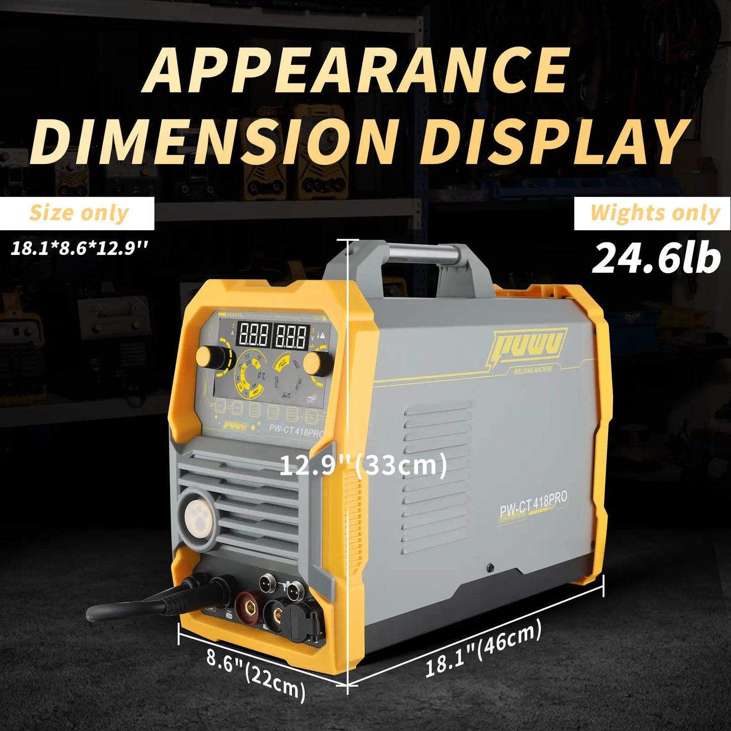 PUWU CT-418PRO 5-in-1 Plasma Cutter & Welder - Versatile Aluminum Welding Machine with Dual Voltage, LED Display, and Complete Accessories