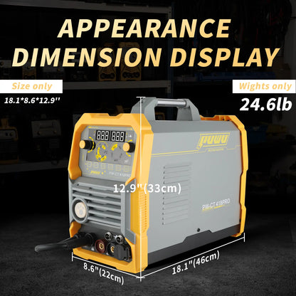 PUWU CT-418PRO 5-in-1 Plasma Cutter & Welder - Versatile Aluminum Welding Machine with Dual Voltage, LED Display, and Complete Accessories