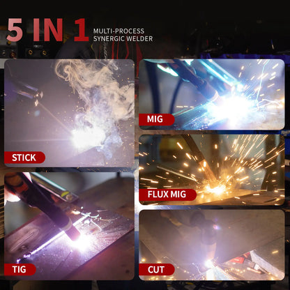 PUWU CT-418PRO 5-in-1 Plasma Cutter & Welder - Versatile Aluminum Welding Machine with Dual Voltage, LED Display, and Complete Accessories